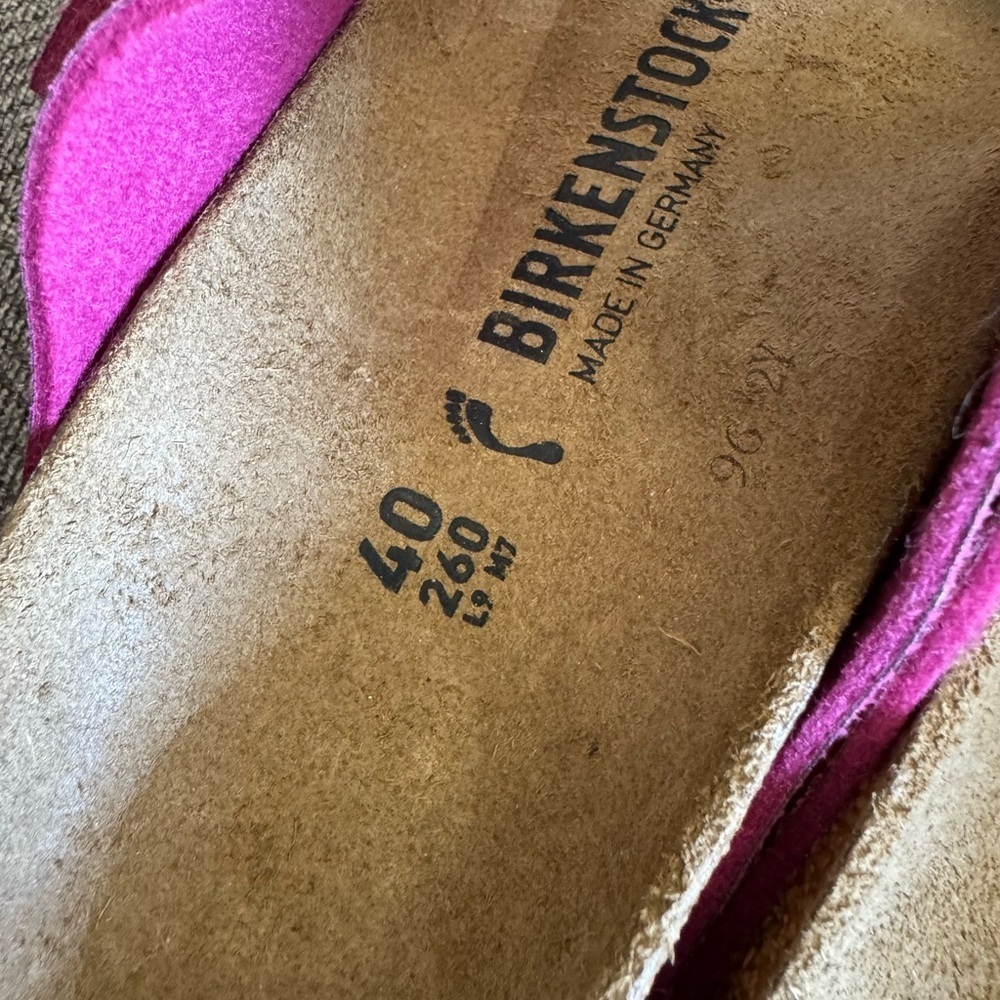 BIRKENSTOCK Arizona Shiny Python Sandals in Dark Fuchsia - Picture 11 of 12